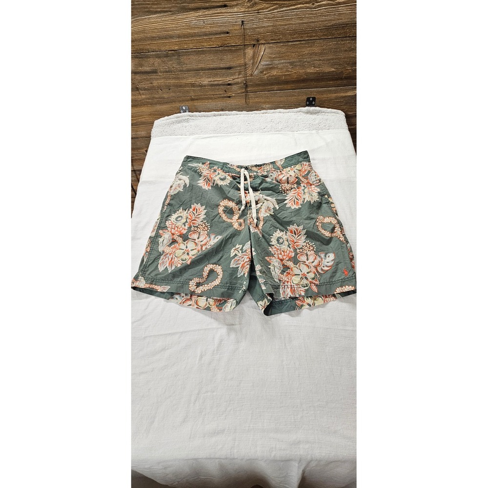 VINTAGE Polo Sport R.‎ L. Mens XL SwimTrunks Green FloralTropical Board Shorts